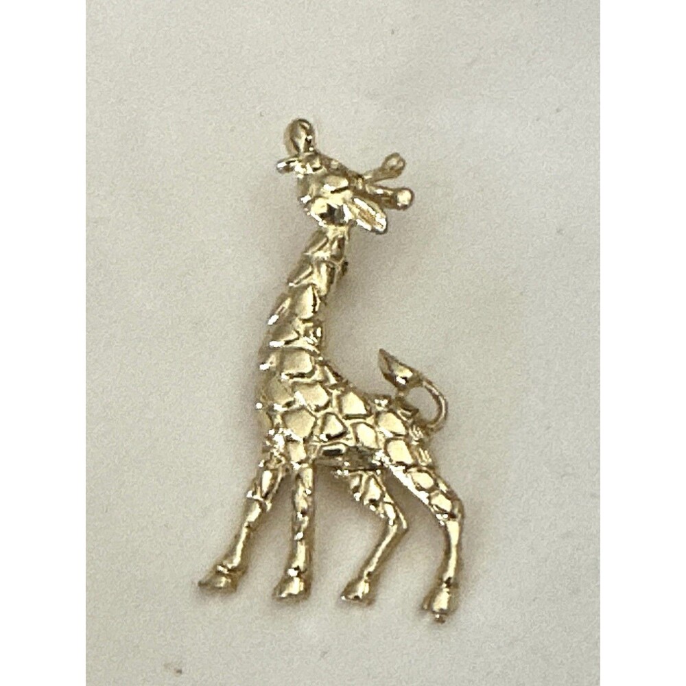 Vintage Gold Tone Giraffe Brooch Pin Safari Animal Textured Unsigned